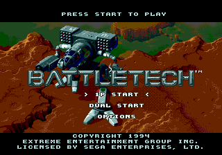 BattleTech - A Game of Armored Combat Title Screen